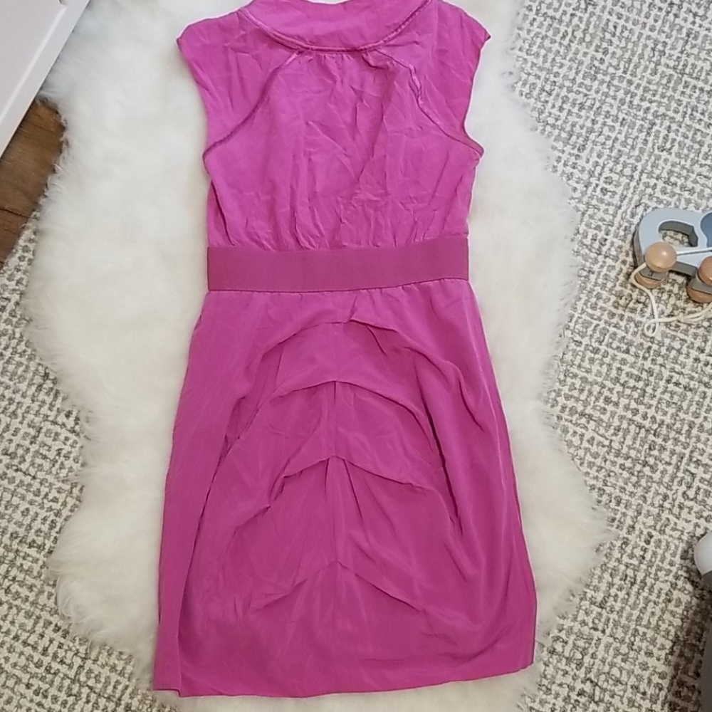 Bebe silk zip cocktail dress sz sx - Picture 7 of 9